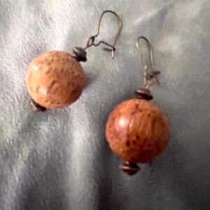 Round Wooden Earrings